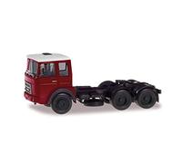 Herpa 310567-003 Truck Roman Diesel 3-axle Tractor, True to its Original Scale of 1:87, car dioramas, Model Buildings, Collector's Item, Decoration, Made of Plastic Miniature, Wine Red/White