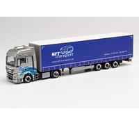 Herpa 311816 Man TGX XXL Lowliner Saddle Trailer SFT Transporte, Multicoloured