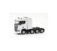 Herpa truck model Scania CS 20 ND heavy-duty tractor 4-axle, white, 1:87 scale miniature, collector’s item, Made in Germany, plastic