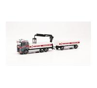 Herpa 316842 - 1/87 Scania Cr 20 ND Construction Trailer " Herzer "( Austria /