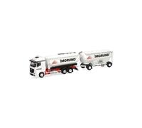 Herpa Truck Model Mercedes-Benz Actros Streamspace milk tank trailer truck "Imgrund", miniature at 1:87 scale, collector's item, made in Germany, plastic