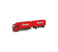 Herpa Truck Model MAN TGX GM swap body trailer truck "Emons", miniature at 1:87 scale, collector's item, made in Germany, plastic