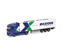 Herpa Truck Model DAF XG refrigerated semi-trailer truck "Dixon", miniature at 1:87 scale, collector's item, made in Germany, plastic
