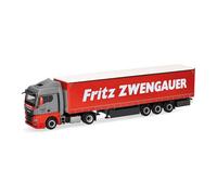 Herpa truck model MAN TGX GM curtain canvas semitrailer "Zwengauer", on a scale of 1:87, plastic miniature, made in Germany, model building, collectors edition