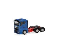 Herpa truck model MAN TGX GN rigid tractor 3axles, blue, on a scale of 1:87, plastic miniature, made in Germany, model building, collectors edition