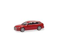 Herpa car model Audi A6 Avant, rot, on a scale of 1:87, plastic miniature, made in Germany, model building, collectors edition