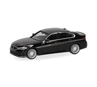 Herpa Model Car BMW Alpina B3 (F20) sedan, black, miniature scale 1:87, collectible, Made in Germany, plastic model