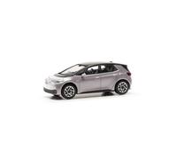 Herpa car model VW ID. 3, scale silver metallic, on a scale of 1:87, plastic miniature, made in Germany, model building, collectors edition