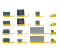 herpa 520638 container trailers 2x 2 rigid tractors, 2x 6 container 1:500 New