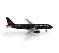 herpa 537742 Airbus A320 Air Canada Now Miniature Scale 1:500 Collectible Model Without Base Metal, Black