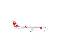 Herpa airplane model CSA Czech Airlines Airbus A220-300 on a scale of 1:400, metal miniature with pedastal, model building, collectors edition