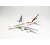 Herpa 571692 - 1/200 Emirates Airbus A380 "Year of Tolerance" - A6-EVB - New