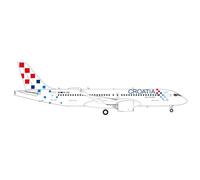 Herpa Model Airplane Croatia Airlines Airbus A220-300, miniature scale 1:200, collectible, airplane model without stand, metal