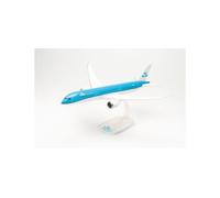 herpa Snap-fit airplane model KLM Boeing 787-9 Dreamliner - PH-BHP Tulp/Tulip on scale of 1:200, plastic miniature with pedastal, model building, collectors edition