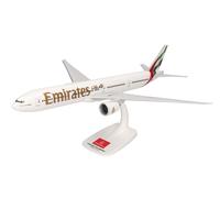 Herpa Snap-Fit Model Aircraft Emirates Boeing 777-300ER - new 2023 colors, Miniature in 1:200 Scale, Collector's Item, Model with Stand, Plastic