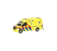 Herpa truck model MAN TGE transporter high-roof "Ambulance 15-143" (Netherlands), on a scale of 1:87, plastic miniature, made in Germany, model building, collectors edition