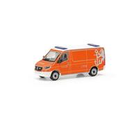 Herpa car model Mercedes-Benz Sprinter 18 half bus flat-roof "Firebrigade Düsseldorf", on a scale of 1:87, plastic miniature, made in Germany, model building, collectors edition