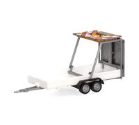 Herpa accessory traffic safety trailer with 2 axles, white, 1:87 scale, miniature model, plastic