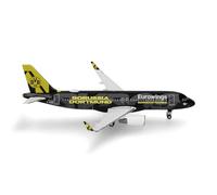 Herpa Aircraft model Eurowings Airbus A320 "BVB Mannschaftsairbus" (2025), miniature scale 1:500, collectible, aircraft model without stand, metal