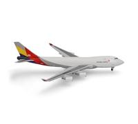 Herpa airplane model Asiana Cargo Boeing 747-400F, on a scale of 1:500, metal miniature without pedestal, model building, collectors edition