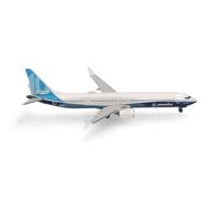 Herpa airplane model Boeing 737 Max 10 on a scale of 1:500, metal miniature without pedastal, model building, collectors edition
