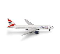 Herpa airplane model British Airways Boeing 777-200 "oneworld", on a scale of 1:500, metal miniature without pedastal, model building, collectors edition