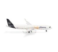 Herpa airplane model Lufthansa Airbus A321neo "Help Alliance", on a scale of 1:500, metal miniature without pedastal, model building, collectors edition