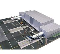 Herpa Airport Model Accessories, Beluga Unloading Center - 1:500 Scale Cardboard Model, Base Plate Included, Airplane Model for Collectors, Cardboard Model Kit