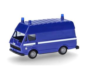 herpa Basic car model VW LT box high roof THW, on a scale of 1:87, plastic miniature, made in Germany, model building, entry-level model