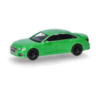 Herpa car model Audi A6 Limousine, kyalami green, on a scale of 1:87, plastic miniature, made in Germany, model building, collectors edition
