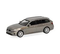 Herpa car model BMW 3er Touring, brass, on a scale of 1:87, plastic miniature, made in Germany, model building, collectors edition