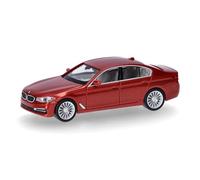 Herpa car model BMW 5er (G30) Limousine, on a scale of 1:87, plastic miniature, made in Germany, model building, collectors edition, valencia orange