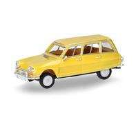 Herpa car model Citroen AMI 6 Break, zinc yellow, on a scale of 1:87, plastic miniature, made in Germany, model building, collectors edition