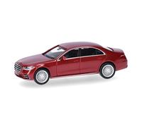 Herpa Car model Mercedes-Benz S-Class (V223), Patagonia red, miniature scale 1:87, collectible, Made in Germany, plastic model