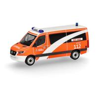 Herpa car model Mercedes-Benz Sprinter 18 bus flat-roof "Berlin Fire Brigade/Emergency Doctor", on a scale of 1:87, plastic miniature, made in Germany, model building, collectors edition