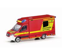 Herpa car model Mercedes-Benz Sprinter 18 Fahrtec "Feuerwehr München" (Bayern/München), on a scale of 1:87, plastic miniature, made in Germany, model building, collectors edition