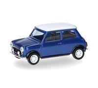 Herpa car model Mini Cooper Rechtslenker, thaiti blue", on a scale of 1:87, plastic miniature, made in Germany, model building, collectors edition