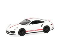 Herpa car model Porsche 911 (991) Turbo, carrara white, on a scale of 1:87, plastic miniature, made in Germany, model building, collectors edition