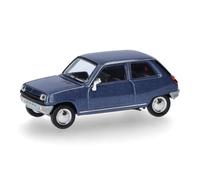 Herpa car model Renault R5, blue metallic, on a scale of 1:87, plastic miniature, designed in Germany, model building, collectors edition