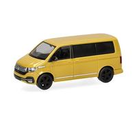 Herpa car model VW T6.1 Caravelle, Grape Yellow, on a scale of 1:87, plastic miniature, made in Germany, model building, collectors edition