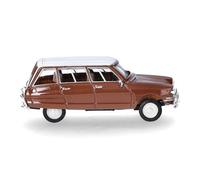 herpa Citroen AMI 6 Break Model Car, Miniature Scale 1:87, Collectible, Made in Germany, Model Made of Plastic, Colour: Brown/Roof White