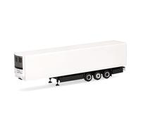 Herpa Crown E-Trailer Truck Model Cold Box Trailer, 3 Axles, White Miniature Scale 1:87, Collectible, Made in Germany, Plastic