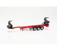 herpa Hammar Truck Model Container Side Loader in Red, Miniature Scale 1:87, Collectable, Made in Germany, Plastic