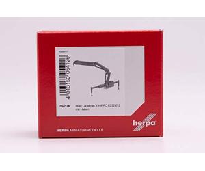 Herpa Hiab X-HIPRO 232 E-3 054126 Loading Crane with Hook, Red in Miniature for Crafts, Collecting and as a Gift