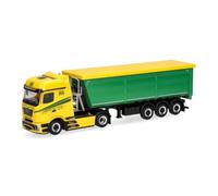 Herpa Mercedes-Benz steel tipper semi-trailer truck model in 1:87 scale | True-to-the-original miniature truck model made of plastic for collectors aged 14 and over, Made in Germany