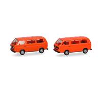 Herpa MiniKit VW T3 Bus, bright red/orange, 2 pieces, miniature scale 1:87, collectible, model kit, plastic