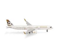 Herpa Model Aircraft Etihad Airways Airbus A321neo - 20th anniversary - A6-AEN, miniature at 1:500 scale, collector's item, aircraft model without stand, metal