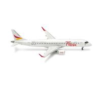Herpa model aircraft German Airways Embraer E190 "Herpa 75 Years", miniature in scale 1:200, collector’s item, model without stand, plastic