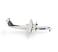 Herpa model aircraft LOT Polish Airlines Bombardier Q400, miniature in scale 1:500, collector’s item, model without stand, metal