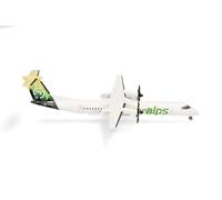 Herpa model aircraft Sky Alps Bombardier Q400, miniature in scale 1:200, collector’s item, model without stand, metal